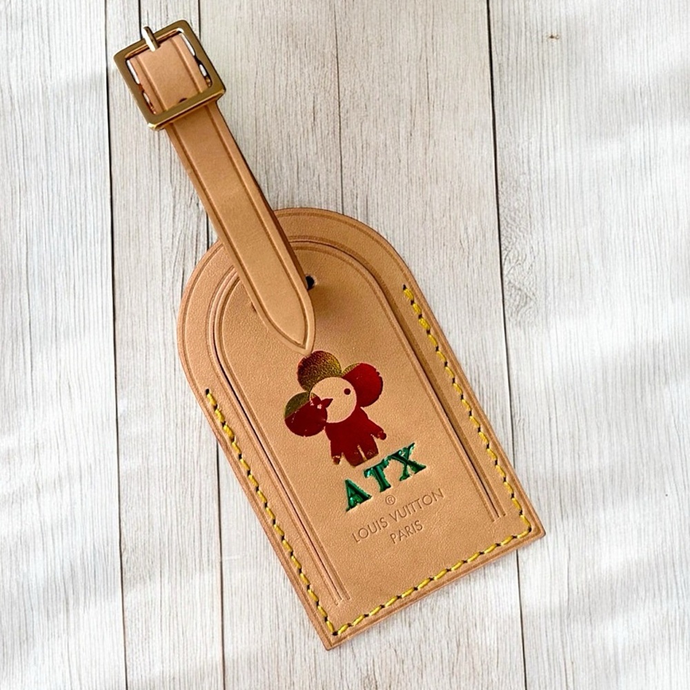 Louis Vuitton RARE Vachetta Luggage Tag Vivienne ATX